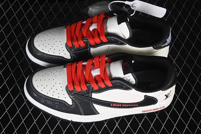 All categories Air Jordan Jordan series basketball shoes Air Jordan 1 Low High-end customized low-top sneakers Travis Scott x Fragment Design x Air Jordan 1 Low OG SP AJ1 Joe 1 joint white and black embossed low-top cultural casual sneakers DZ2688-008